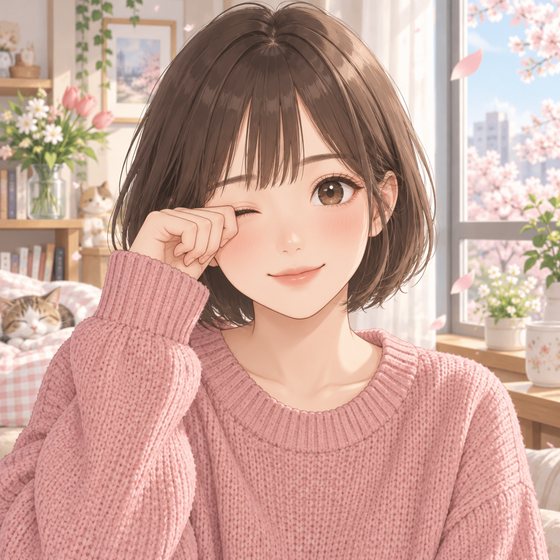 黑眼圈原因・眼周過敏插畫：春天花瓣飄落，女生輕揉發癢的眼睛｜妍回美學診所