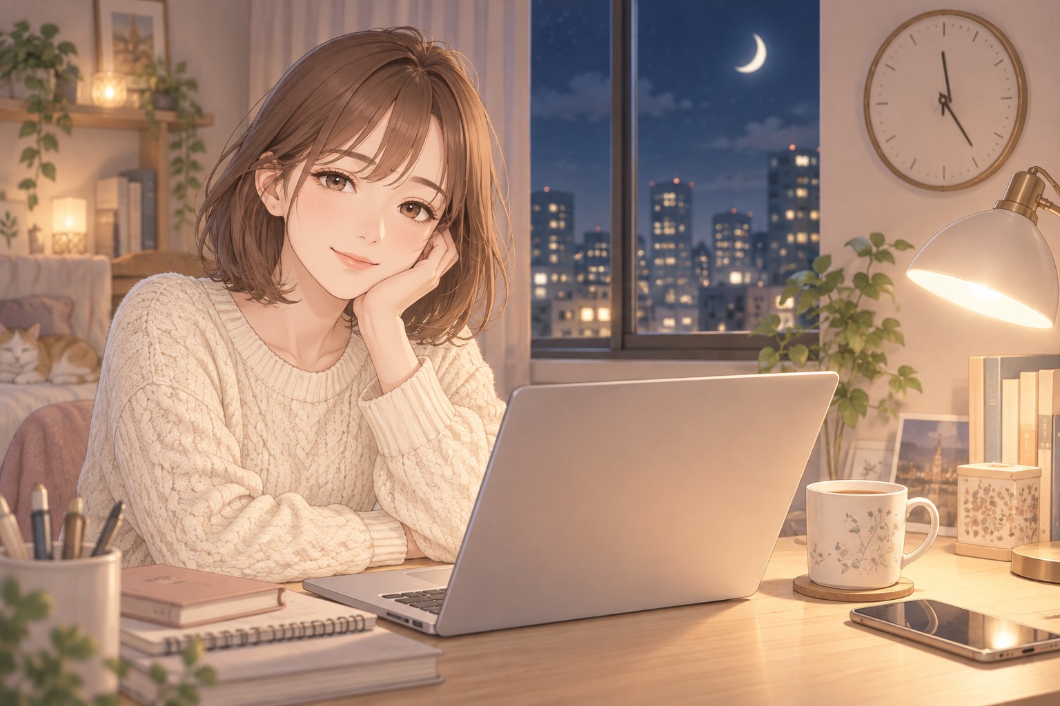 肝斑原因｜熬夜與壓力：深夜在書桌前用筆電加班，作息不穩讓肝斑容易反覆｜妍回美學診所