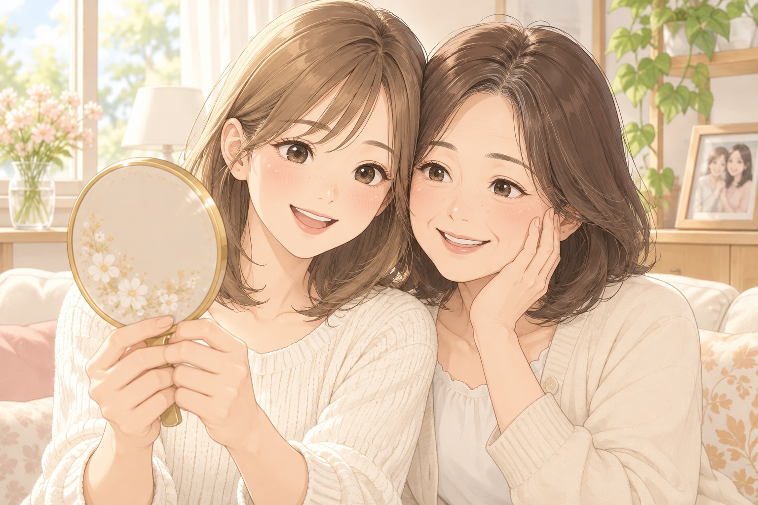 顴骨長斑原因｜體質：媽媽和女兒一起照鏡子，家族裡常有人也有｜妍回美學診所